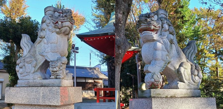 小野神社 拝殿の狛犬