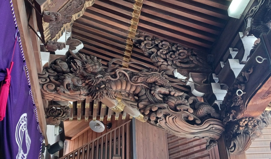 小網神社 昇り龍 彫刻
