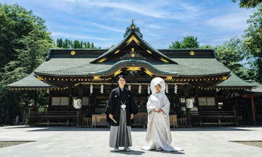 大國魂神社 和装 新郎新婦