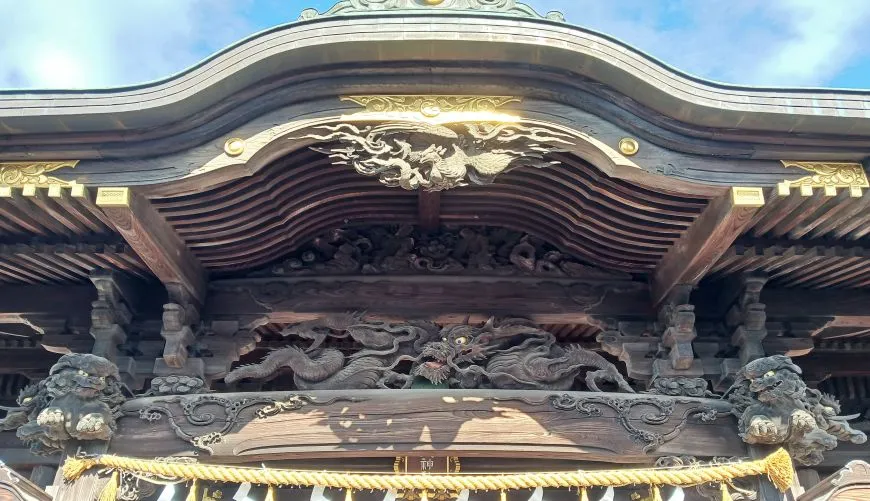 阿豆佐味天神社 拝殿 木彫