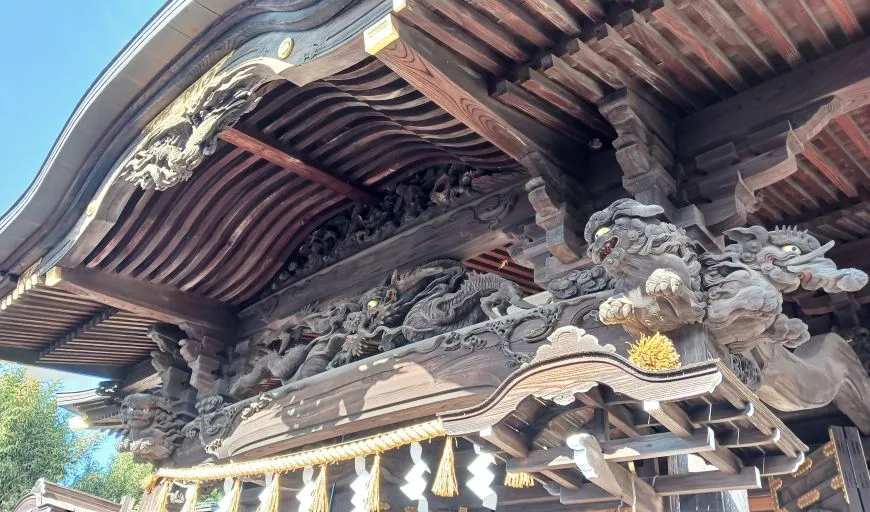 阿豆佐味天神社 拝殿 木彫